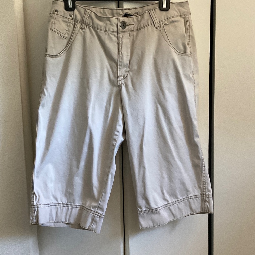 Beige Knee-Length Shorts